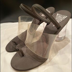 Jeffrey Campbell lucite heel sandals